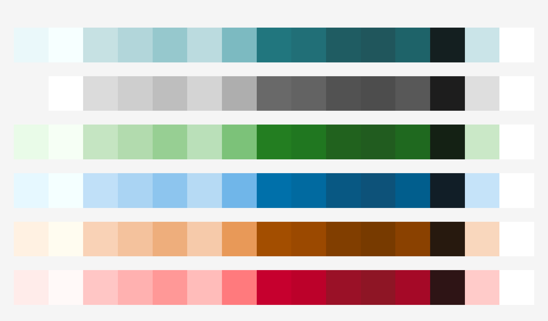 Light theme colour palette